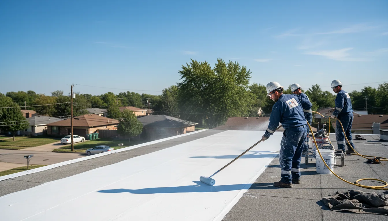 Commercial roof coating in Dedham, IA near me
